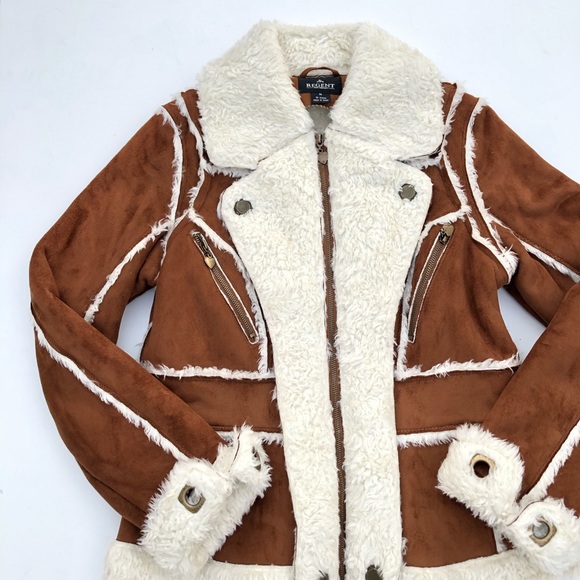 Regent Faux Suede Sherpa Jacket Size Medium - Picture 2 of 11